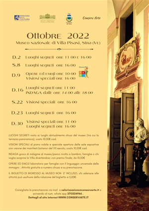 Appuntamenti di ottobre a Villa Pisani